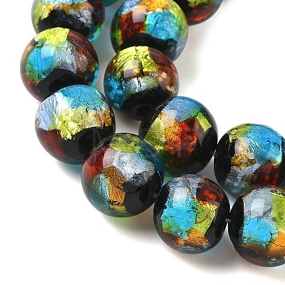 Handmade Foil Glass Beads LAMP-K039-37C-1