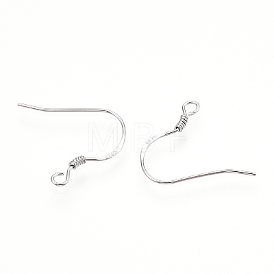 Anti-Tarnish Rhodium Plated 925 Sterling Silver French Hooks with Coil STER-T007-119P-1