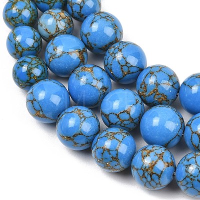 Synthetic Gold Line Turquoise Graduated Beads Strands GG-CBA2AE1-A03-B-1