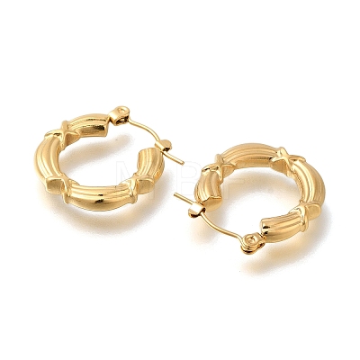 Ion Plating(IP) 304 Stainless Steel Ring Hoop Earrings for Women EJEW-S227-72G-1