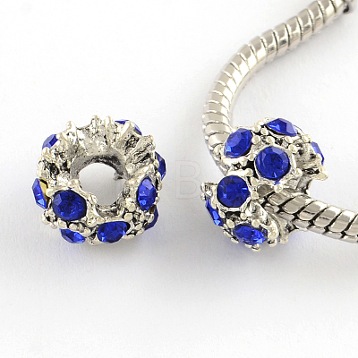 Alloy Rhinestone European Beads MPDL-R036-04N-1