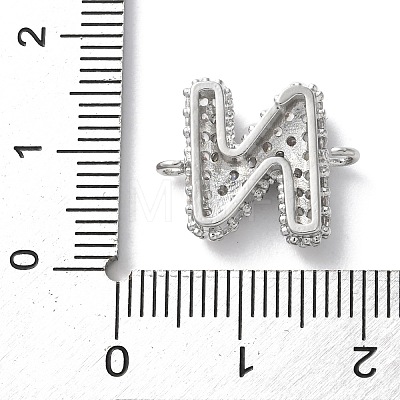 Brass Micro Pave Cubic Zirconia Letter Links KK-I717-04N-P-1