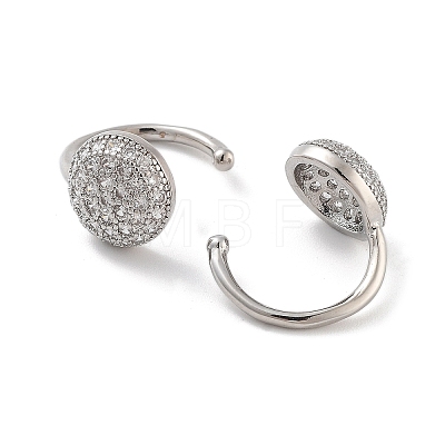 Brass Micro Pave Clear Cubic Zirconia Cuff Earring EJEW-C107-02P-1