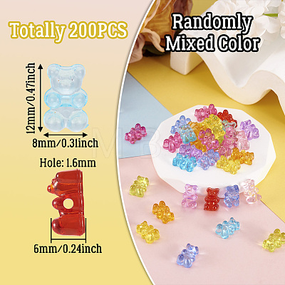  200Pcs Transparent Acrylic Beads MACR-TA0001-36-1