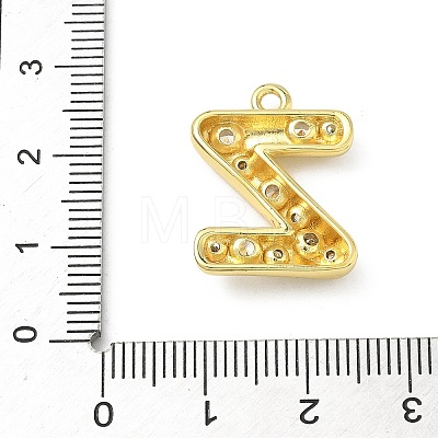 Brass Micro Pave Clear Cubic Zirconia Pendants KK-I476-02G-Z-1