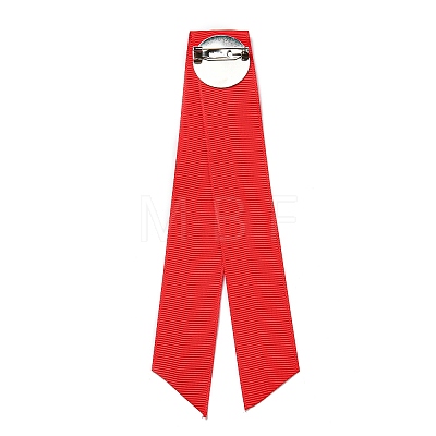Christmas Polyester Ribbon Safety Pin Brooch JEWB-H012-01A-1