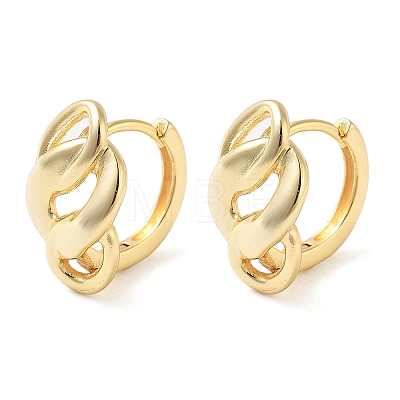 Brass Nuggets Hoop Earrings for Women EJEW-F347-01G-04-1