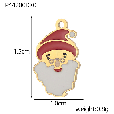 Christmas 304 Stainless Steel with Red Enamel Charms SA-OY003-75G-1