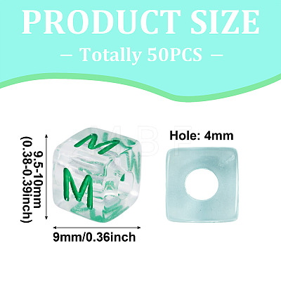 50Pcs Acrylic European Beads MACR-TADJ0001-13M-1