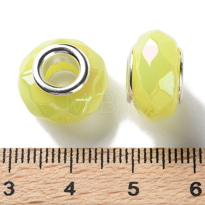 Opaque Brass Cores Acrylic European Beads OACR-M024-03S-09-1