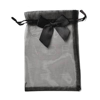 Rectangle Lace Organza Drawstring Gift Bags OP-K002-01-1