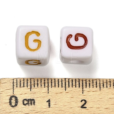 Opaque Acrylic Beads OACR-I022-01G-1