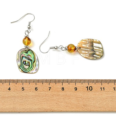 Natural Paua Shell Dangle Earrings EJEW-JE07429-02-1
