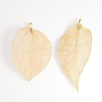 Electroplated Natural Leaf Big Pendants IFIN-Q119-02E-1