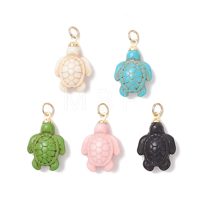 Dyed Synthetic Turquoise Pendnats PALLOY-JF05075-1