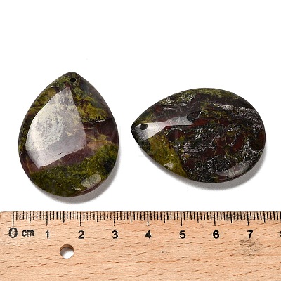 Natural Dragon Blood Jasper Pendants G-Z088-02G-1