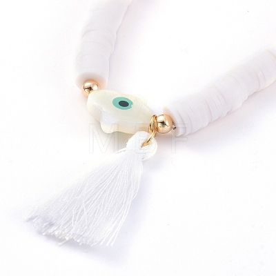 Handmade Polymer Clay Heishi Beads Stretch Bracelets BJEW-JB05079-03-1