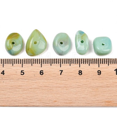 Two Tone Opaque Acrylic Imitation Gemstone Beads OACR-T033-03B-1