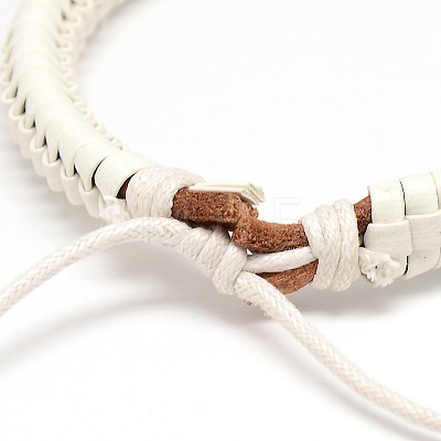 Trendy Unisex Casual Style Leather Wrapped PU Leather Bracelets BJEW-L308-19-1