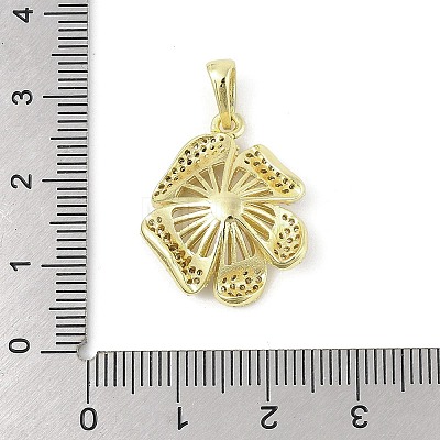 Brass Micro Pave Clear Cubic Zirconia European Dangle Charms Bails KK-K297-56G-1