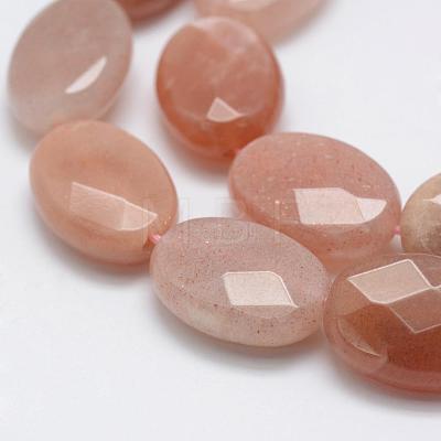 Natural Sunstone Beads Strands G-P322-01-18x13mm-1