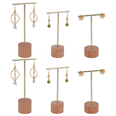 6Pcs 3 Sizes Iron T Bar Earring Display Stands EDIS-FG0001-76-1