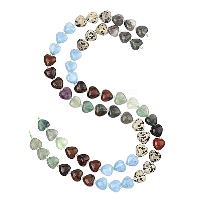 Gradient Color Natural African Bloodstone & Dalmatian Jasper & Mahogany Obsidian & Dyed White Jade & Fluorite Beads Strands G-B185-A12-1