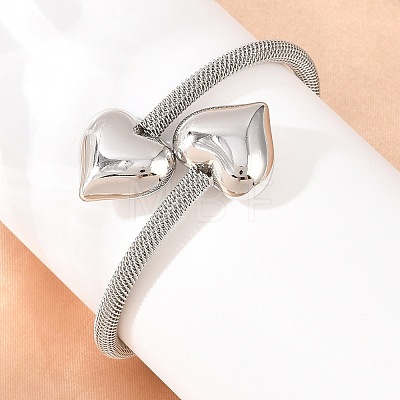 304 Stainless Steel Mesh Chain Bangles for Women BJEW-D460-05P-1