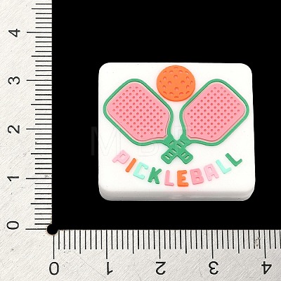 Pickleball Theme Silicone Focal Beads SIL-A012-03C-1