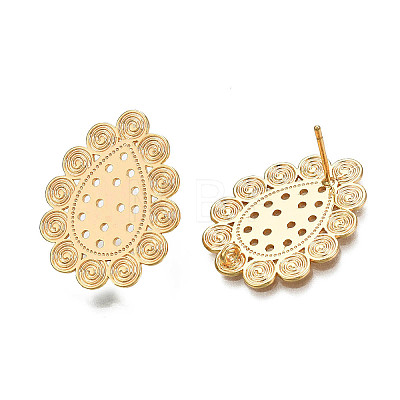 Brass Stud Earring Findings KK-N232-336LG-1