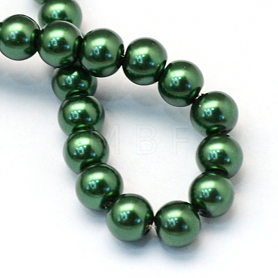 Baking Painted Pearlized Glass Pearl Round Bead Strands X-HY-Q330-8mm-75-1
