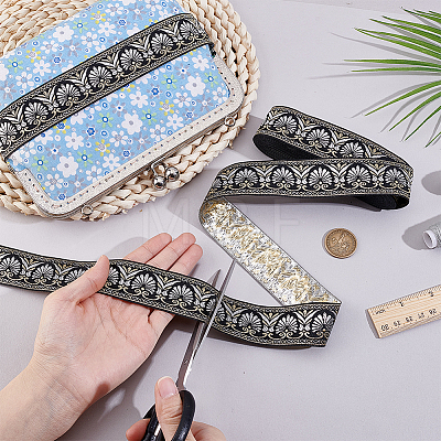 Ethnic Style Polyester Ribbons OCOR-WH0082-544B-1