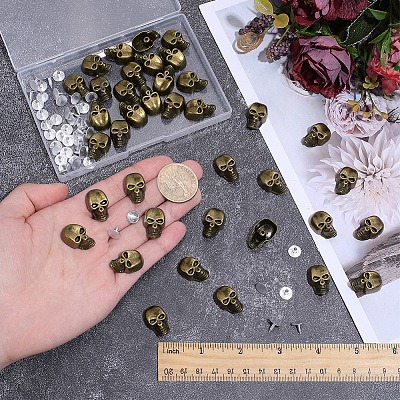 50Pcs Skull Alloy Rivets FIND-PH0062-01A-1