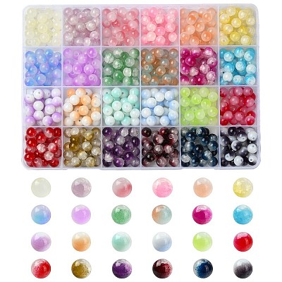 528Pcs 24 Style Mixed Style Glass Beads DGLA-YW0001-20-1