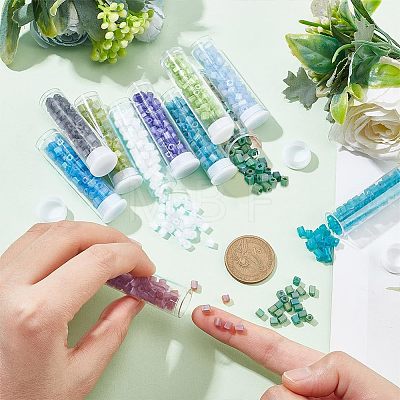 880pcs 11 colors 6/0 Transparent Glass Seed Beads SEED-NB0001-68-1