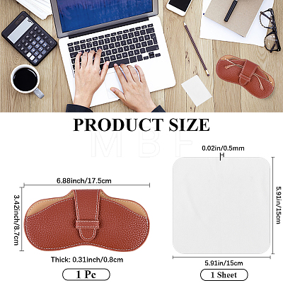 1Pc PU Leather Glasses Case AJEW-CN0006-94H-1