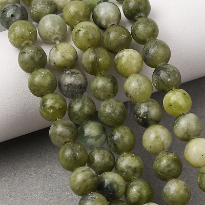 Natural Chinese Jade Beads Strands G-F363-6mm-1