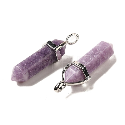 Natural Lepidolite Pointed Pendants X-G-G025-01P-30-1