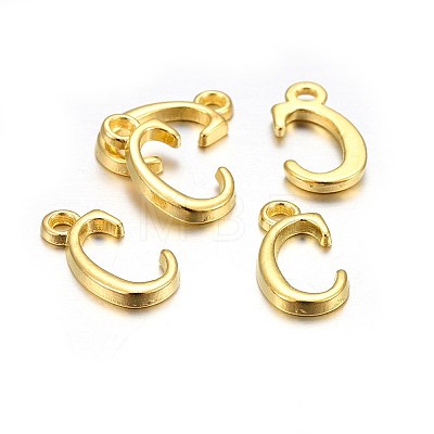 Golden Plated Alloy Letter Pendants PALLOY-J718-01G-C-1