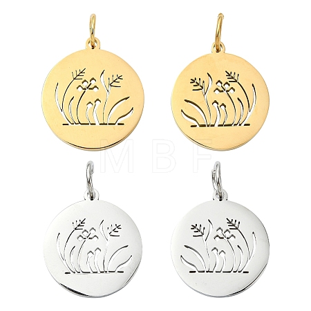 2Pcs 2 Colors Stainless Steel Pendants STAS-YW0011-15-1