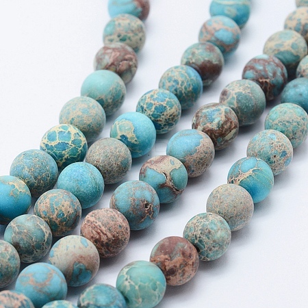 Natural Imperial Jasper Beads Strands X-G-K232-8mm-01D-1