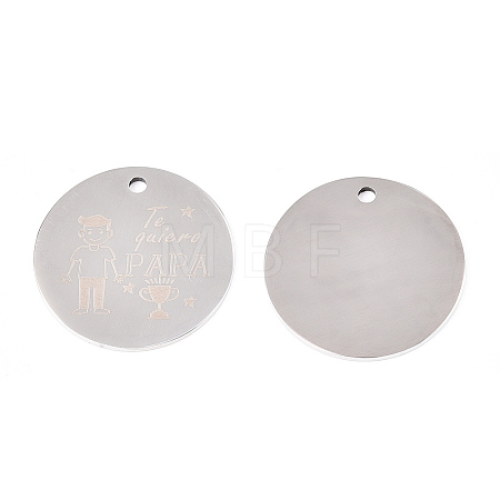 Non-Tarnish 201 Stainless Steel Pendants STAS-T064-38P-18-1