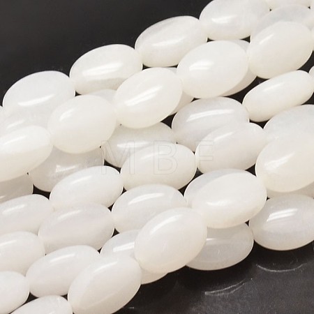 Natural White Jade Oval Bead Strands G-L290-04-1