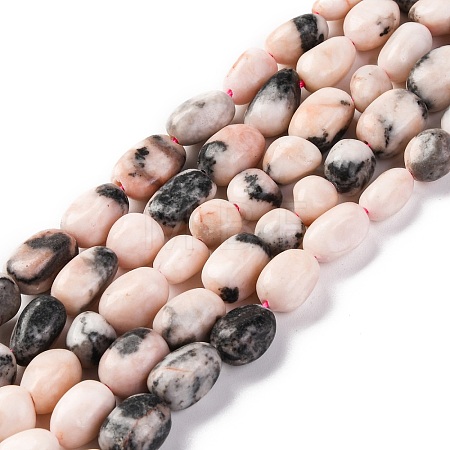 Natural Pink Zebra Jasper Beads Strands G-G146-A21-01-1