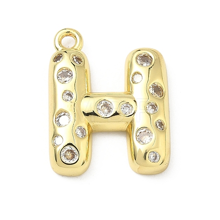 Brass Micro Pave Clear Cubic Zirconia Pendants KK-I476-02G-H-1