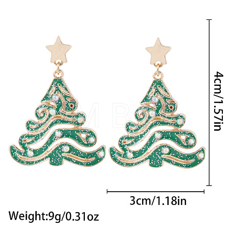 Christmas Alloy Dangle Stud Earrings FS-WG10992-16-1
