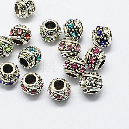 Alloy Rhinestone European Beads MPDL-R036-08-1