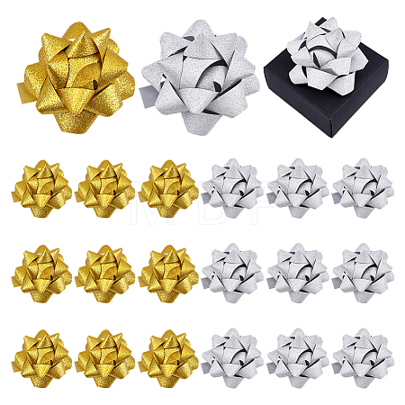20Pcs 2 Colors Plastic Glitter Powder Flower Ball for Party Wedding Home Outdoor Decoration AJEW-FG0005-69-1