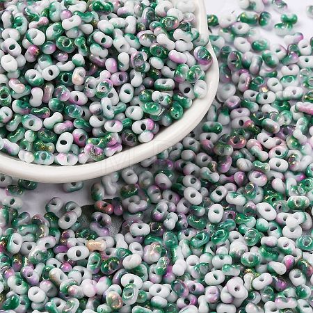 Two Tone Baking Paint Glass Seed Beads SEED-C003-01A-1