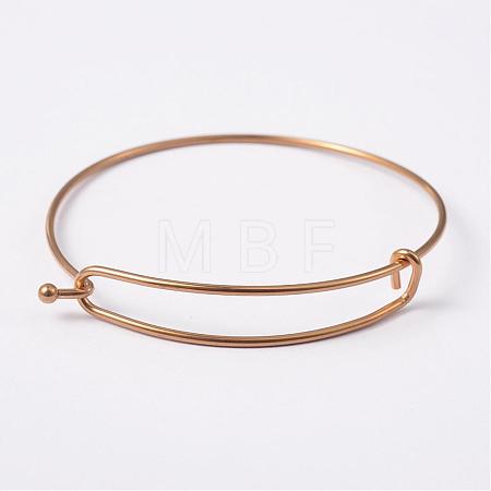 Adjustable Ion Plating(IP) 304 Stainless Steel Expandable Bangle Making BJEW-L604-09G-1